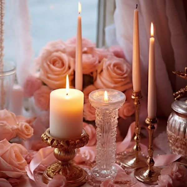 klassieke kaars roze